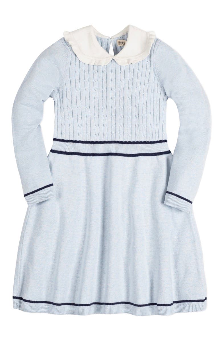 Hope & Henry Girls' Organic Peter Pan Collar Sweater Dress, Kids, Alternate, color, 