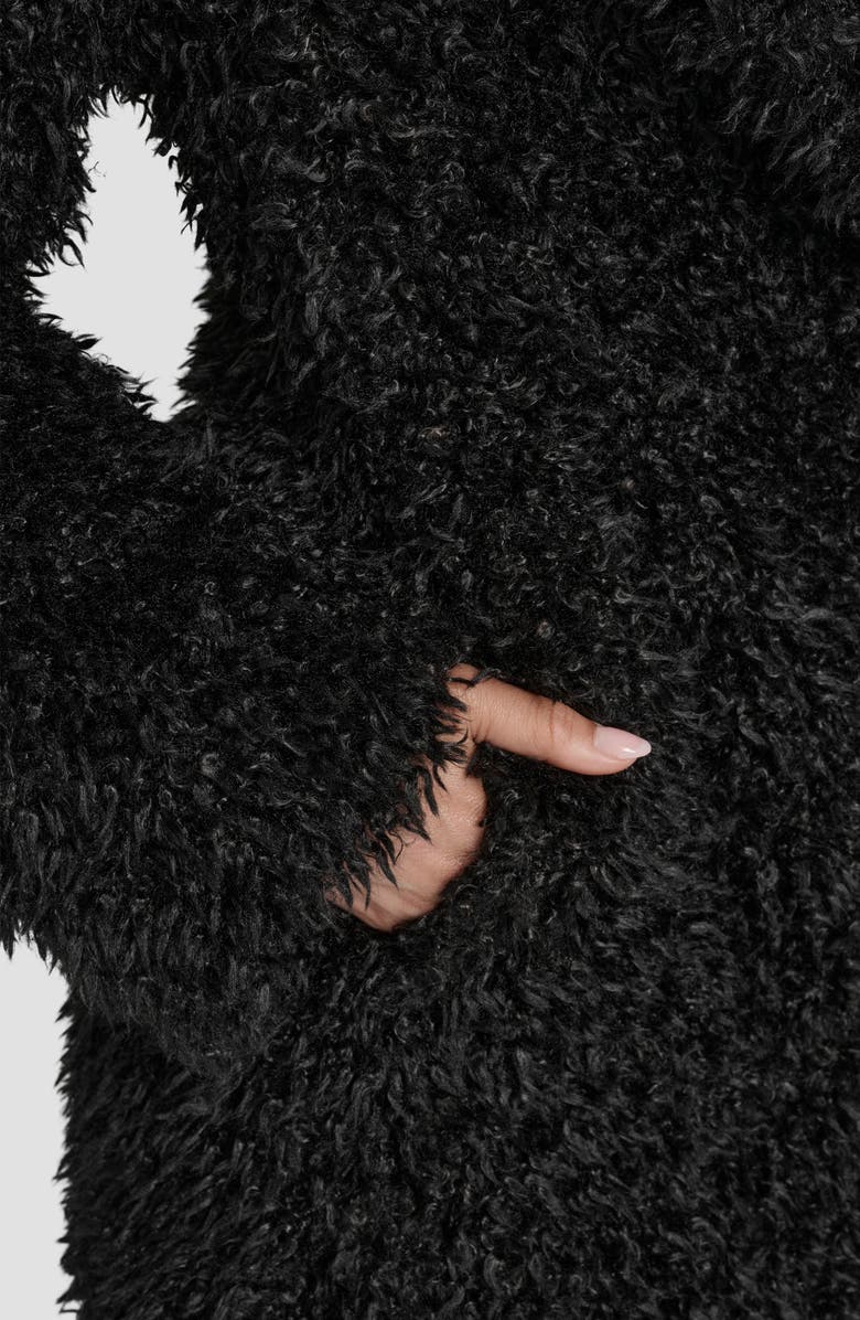 DKNY Faux Fur Jacket, Alternate, color, Black