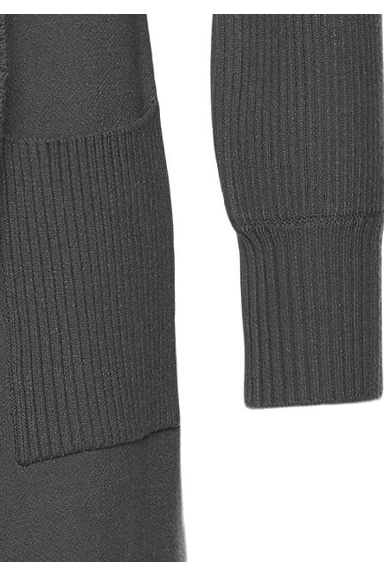 Women's Long Knit Cardigan, Alternate, color, Charcoal Grey