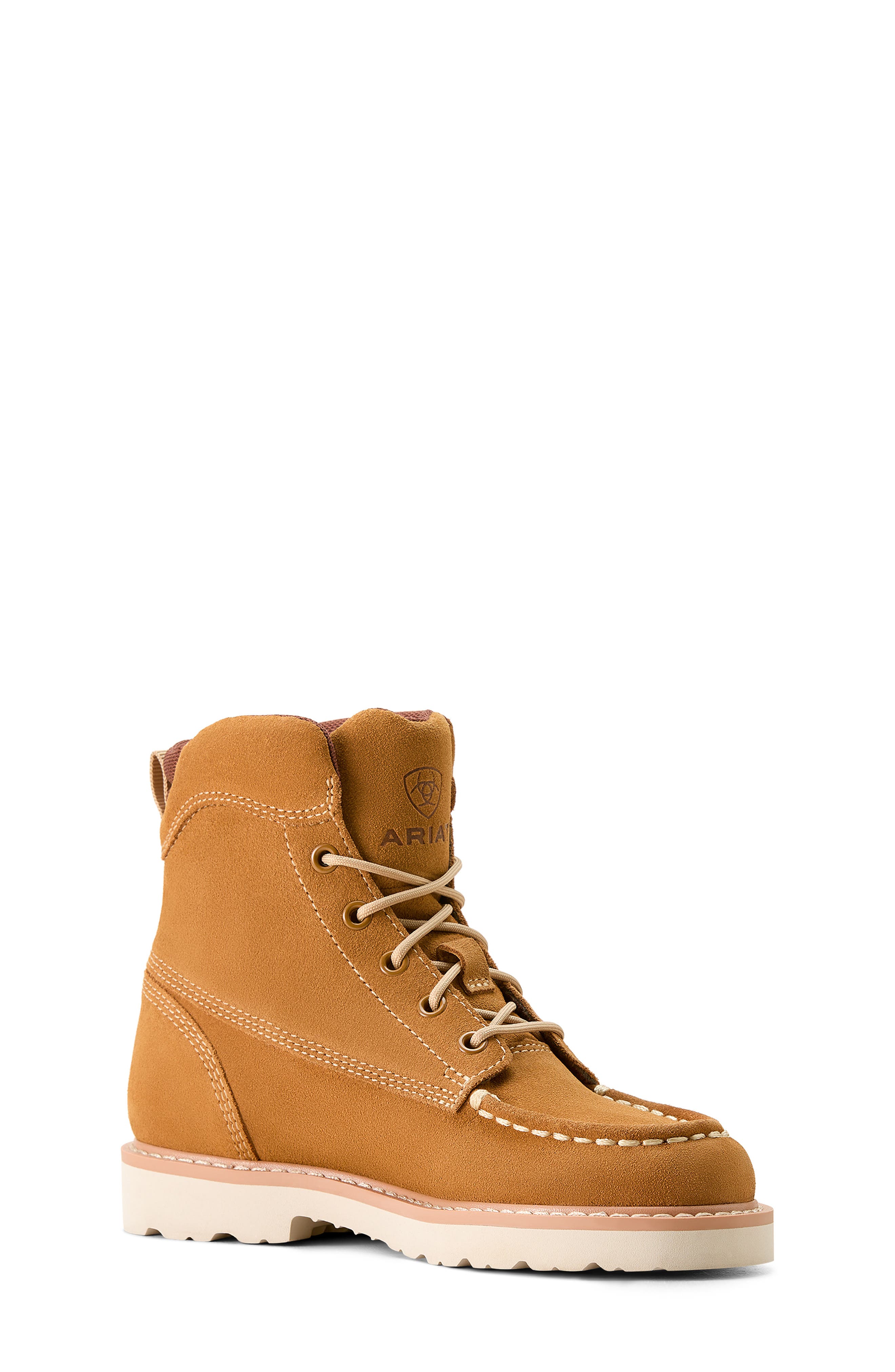 Ariat Kids' Lift Moc Toe Boot, Main, color, Wheat Suede