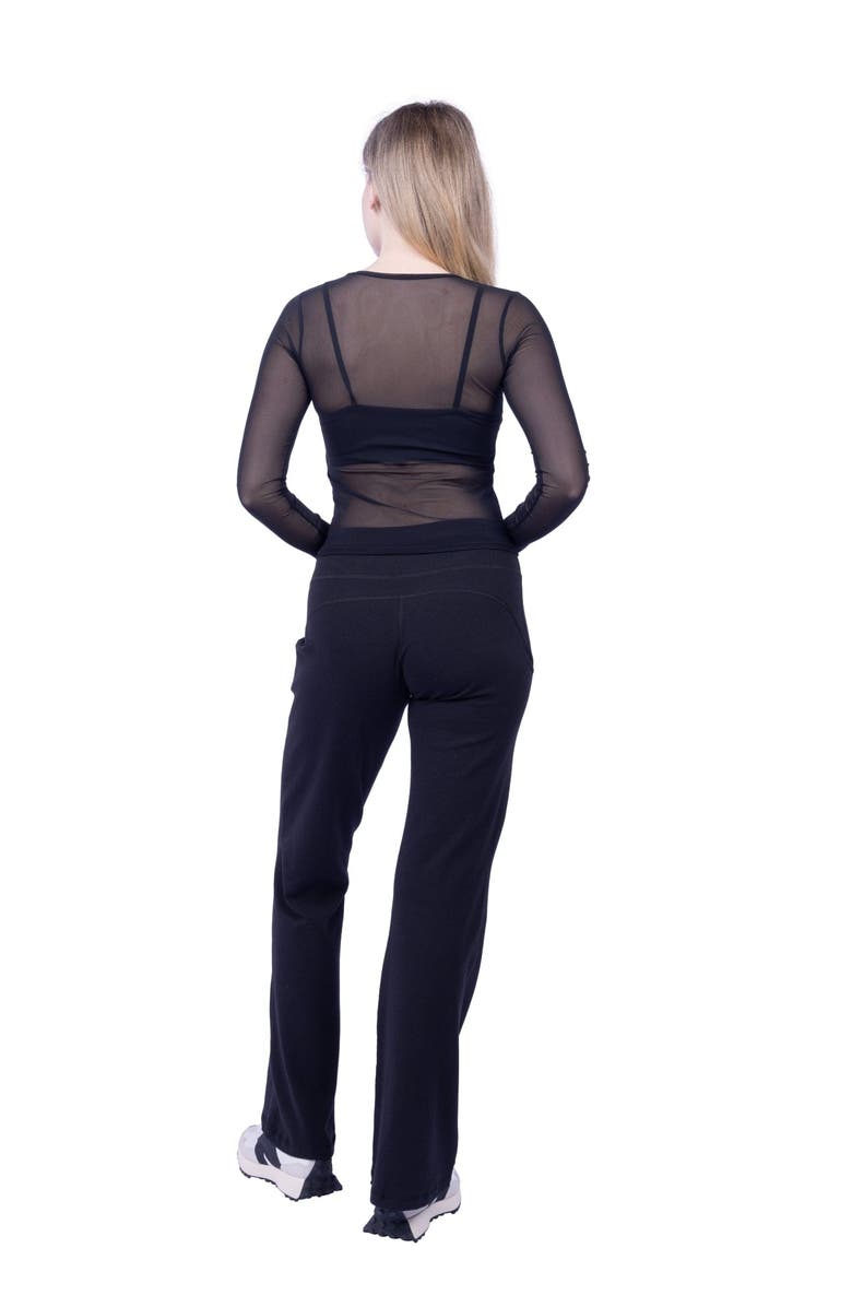 Lezat Taylor Organic Cotton Wide Leg Pocketed Pant, Alternate, color, Black