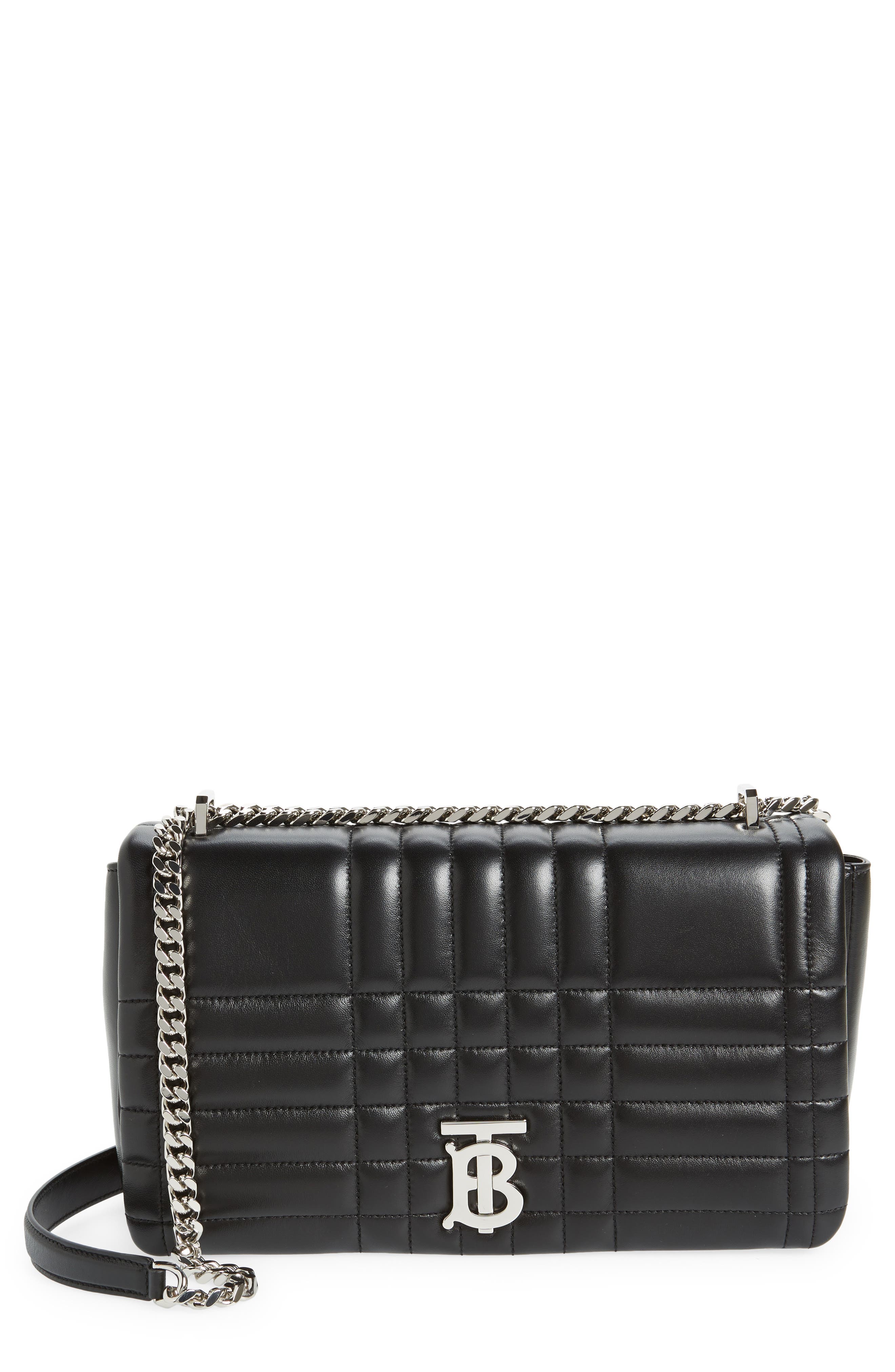 Burberry Medium Lola TB Quilted Lambskin Leather Shoulder Bag, Main, color, 