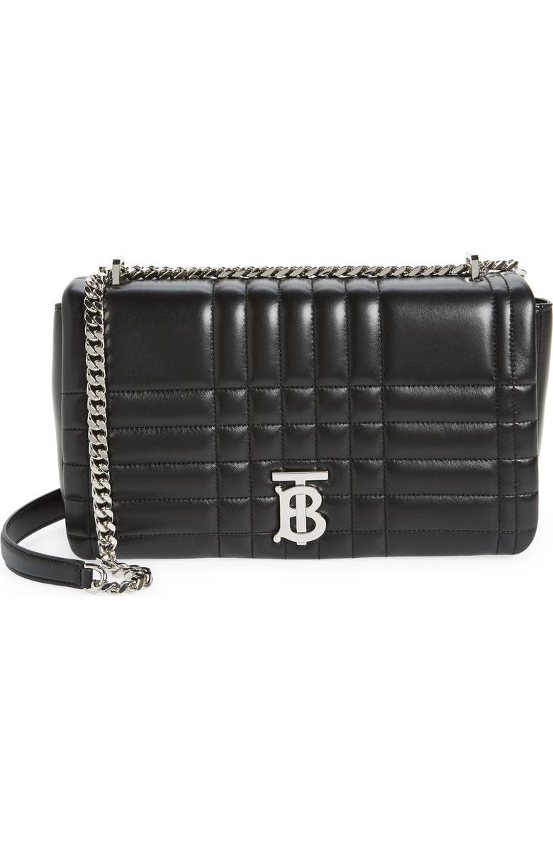 Burberry Medium Lola TB Quilted Lambskin Leather Shoulder Bag, Main, color,