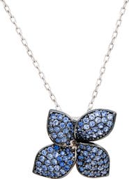 SUZY LEVIAN Sapphire Flower Pendant Necklace