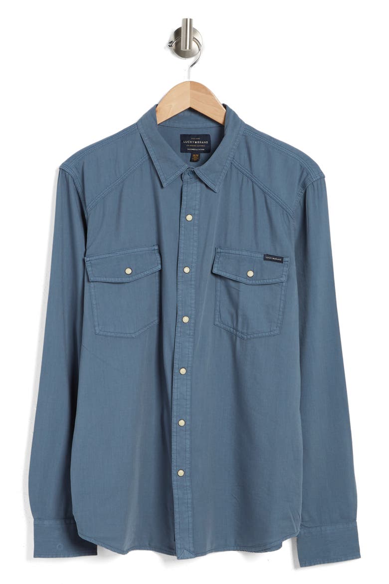 Western Button-Up Shirt, Alternate, color, INDIAN TEAL