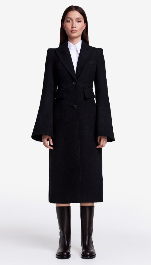 Smythe Pagoda Brando Trumpet Sleeve Coat In Black