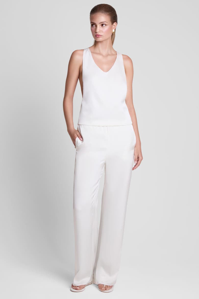 Soho Satin Straight Leg Pants, Alternate, color, White