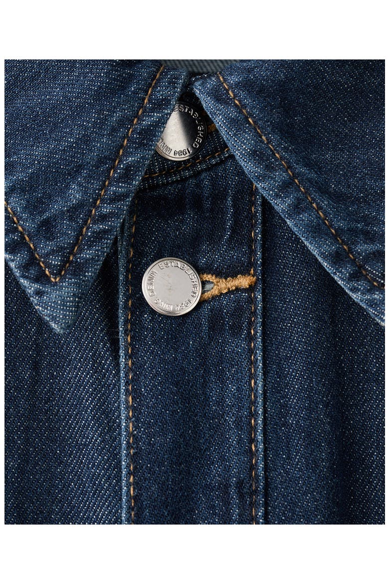 Long Sleeve Wide Leg Denim Jumpsuit, Alternate, color, DARK BLUE