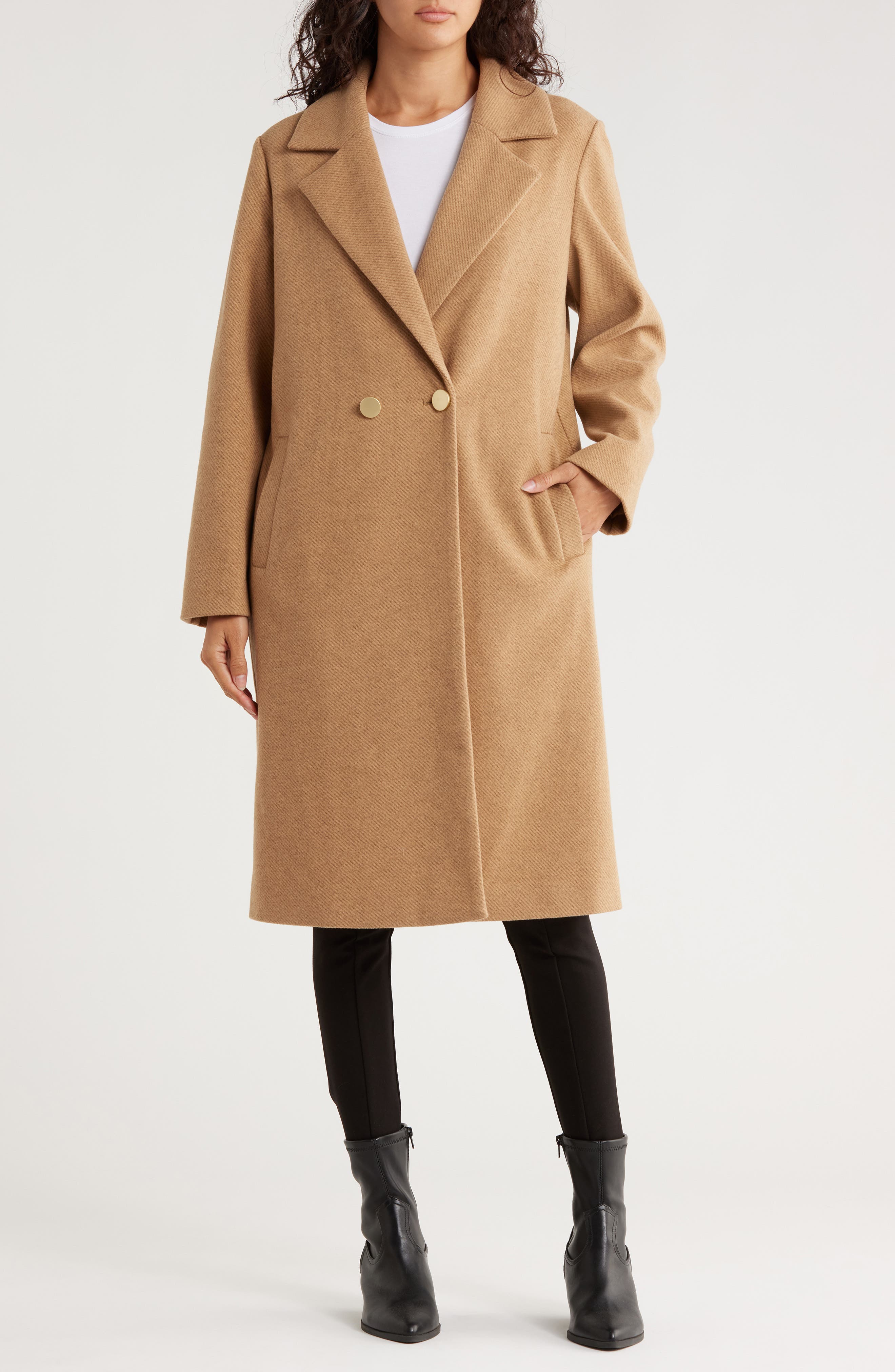 AREA STARS Belinda Double Breasted Twill Coat