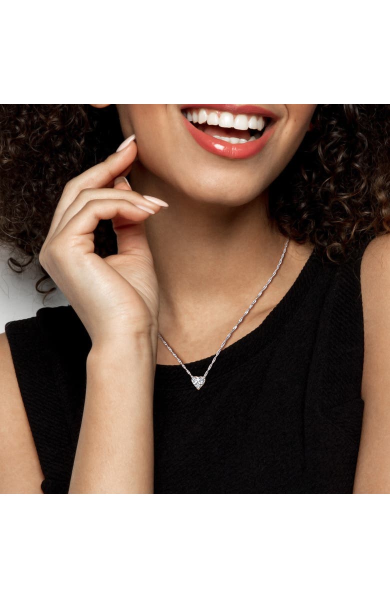 Julianna B. Lab-Grown Diamond Solitaire Heart Necklace 14k, Alternate, color, White Gold