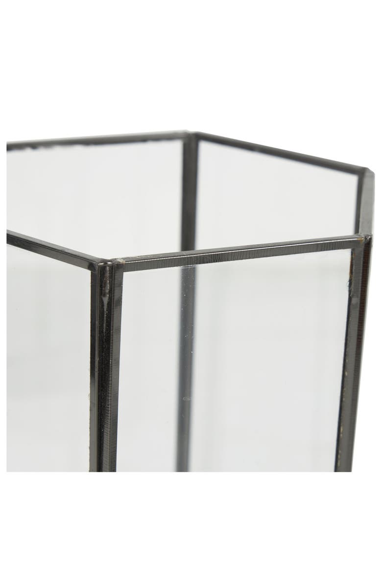 Set of 3 Modern Metal Lantern Candle Holders, Alternate, color, CLEAR