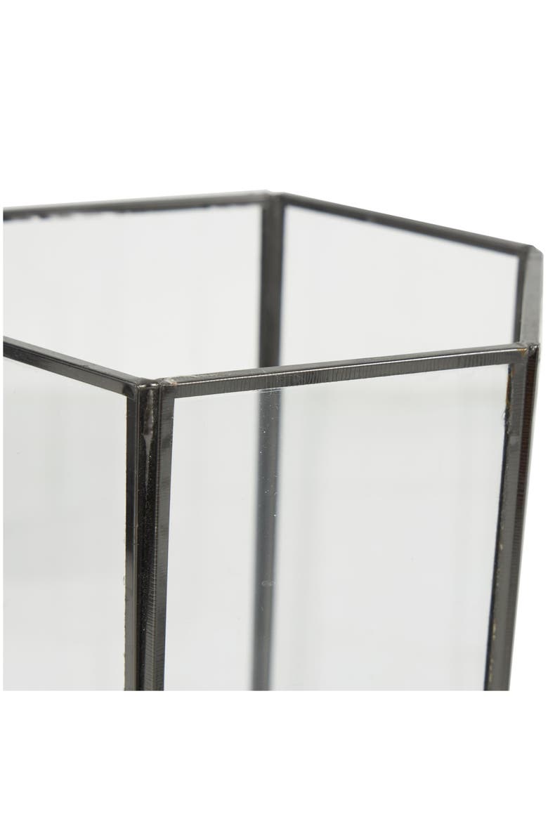 UMA Set of 3 Modern Metal Lantern Candle Holders, Alternate, color, Clear