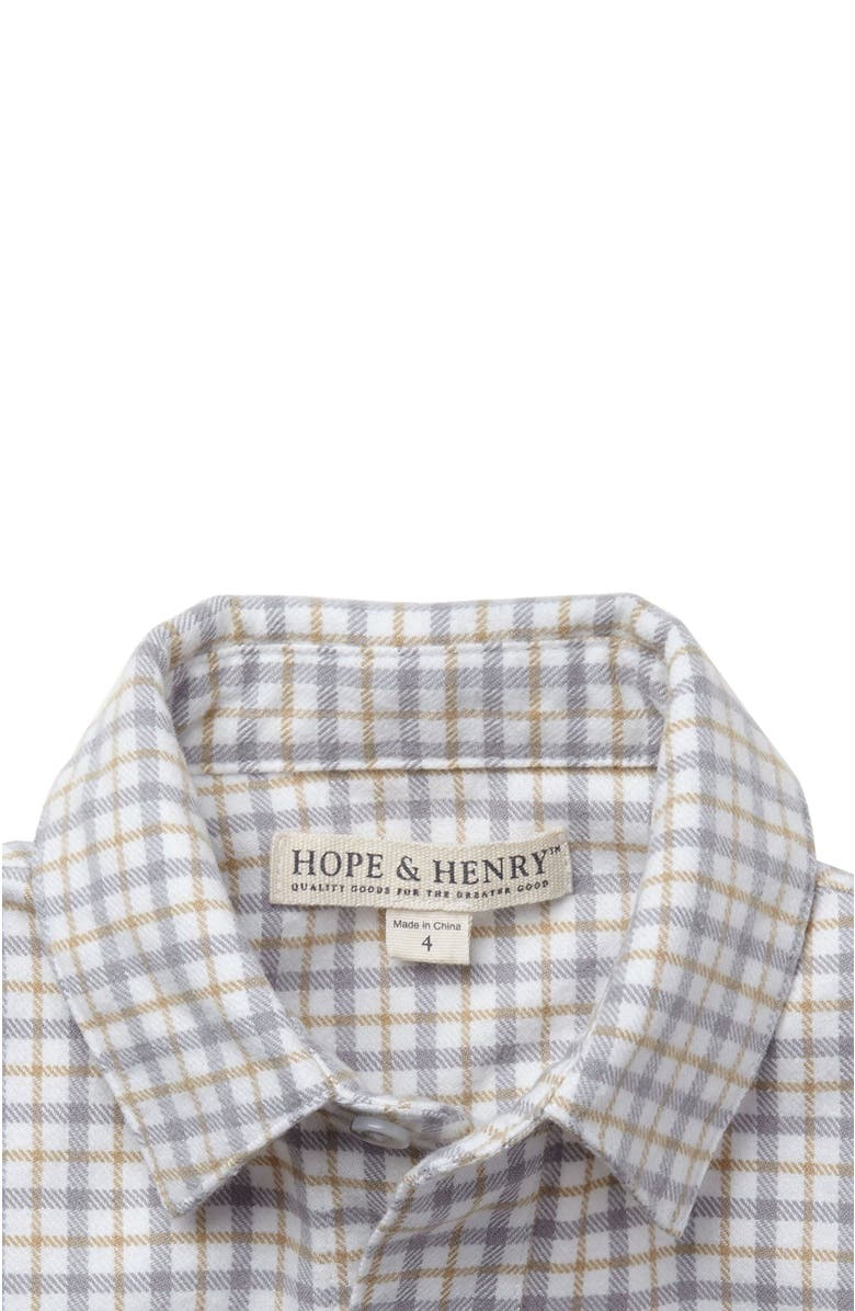 Hope & Henry Baby Boys' Organic Flannel Shirt, Infant, Alternate, color, White / Yellow
