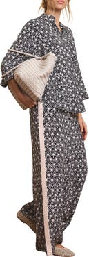 MINT VELVET Geometric Print Wide Trousers