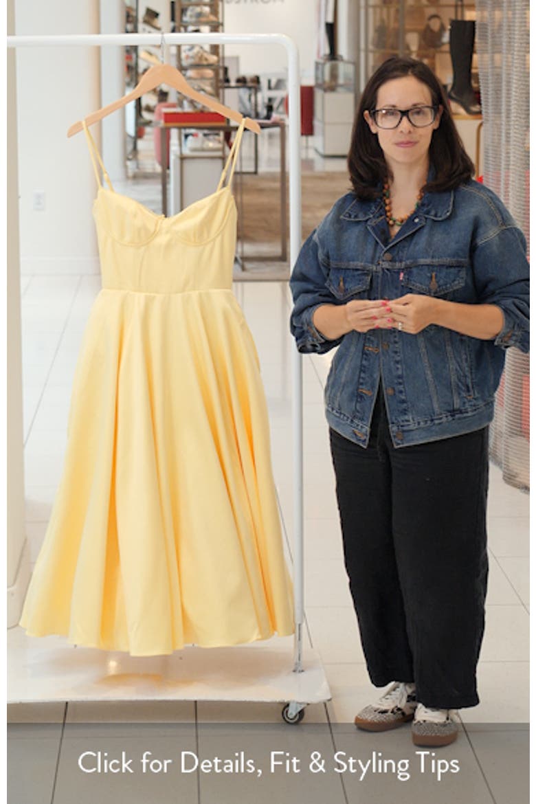 Mademoiselle Bustier Stretch Satin Midi Cocktail Dress video