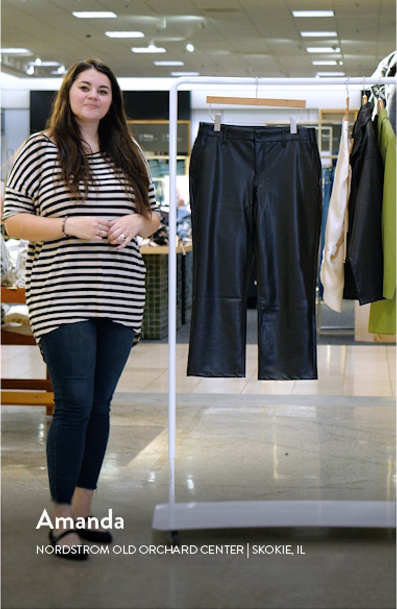Faux Leather Straight Leg Ankle Pants, sales video thumbnail