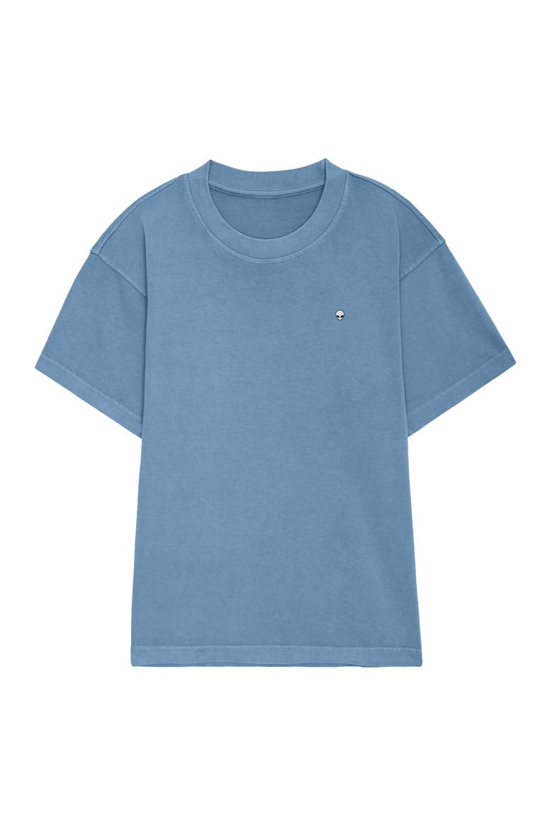 Mens Lil Alien Heavyweight Pigment Dye Tee, Main, color, Pebble Blue