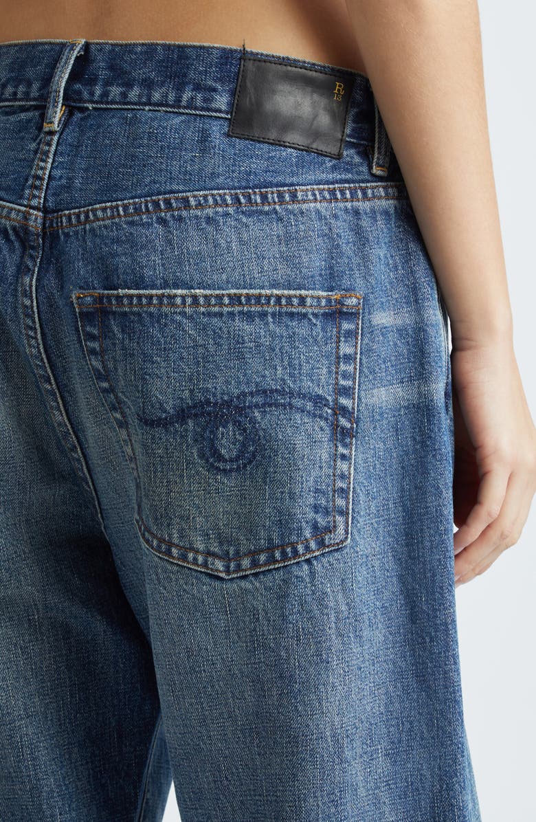 R13 Distressed Ex Boyfriend Jeans, Alternate, color,