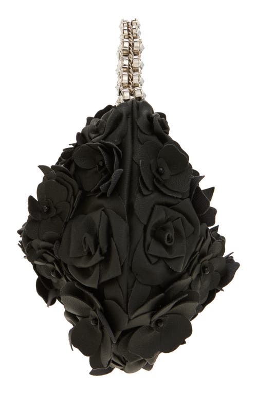 L'alingi Rose Garden Appliqué Hobo Bag In Black