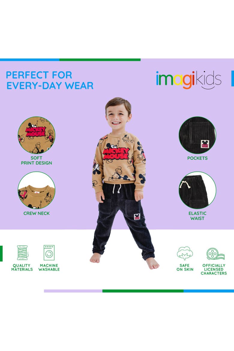 Mickey Mouse 2-Piece Sweatshirt and Pants Set, Alternate, color, Tan Mickey Mouse