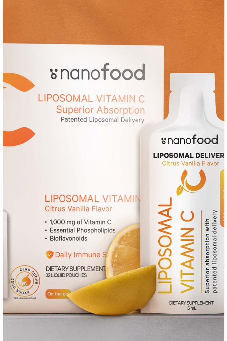 Nanofood Liposomal Vitamin C + E Liquid Supplement, Alternate, color, White