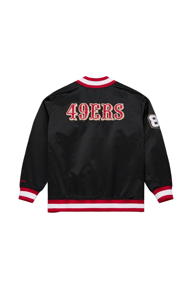 Men's Mitchell & Ness Black San Francisco 49ers 80th Anniversary Heavyweight Satin Full-Snap Jacket, Alternate, color, Black