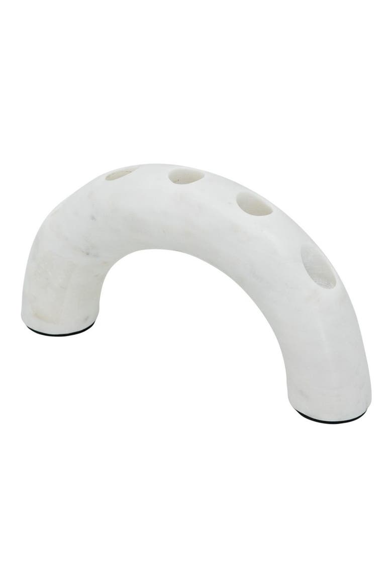 Marble Arch Taper Candlestick Holder, Main, color, WHITE