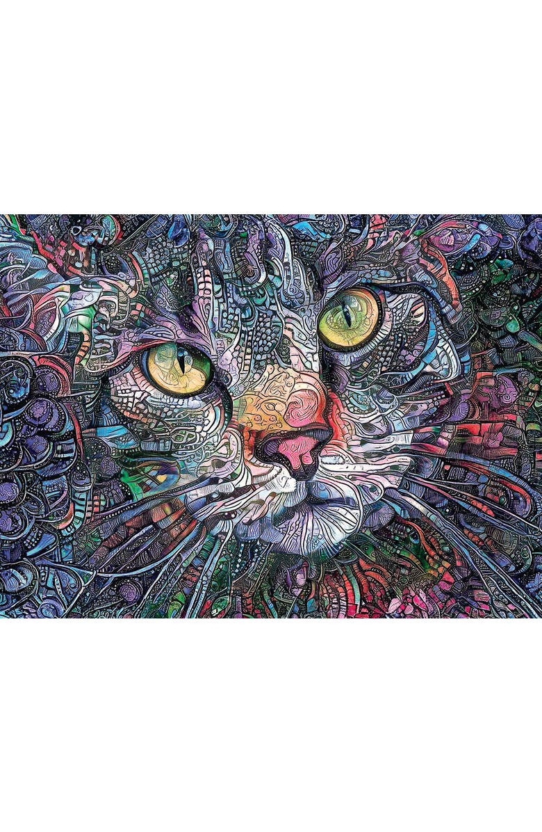 Sunsout Psychedelic Kitty Cat 1000 piece Jigsaw Puzzle for Adults, Alternate, color, Multicolor