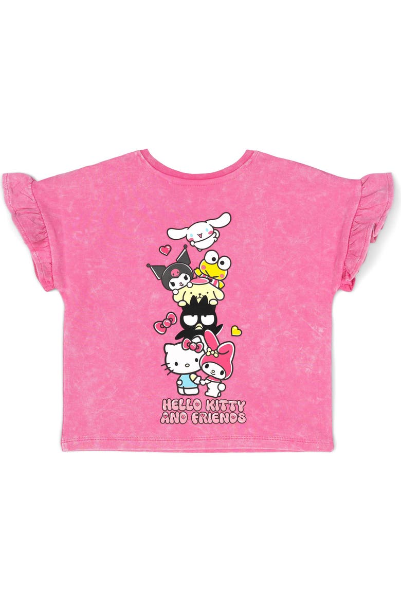 French Terry T-Shirt and Shorts Set, Alternate, color, Pink Optic Wash