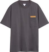 Bottega Veneta Pima Cotton Pocket T-Shirt with Intrecciato Suede Patch