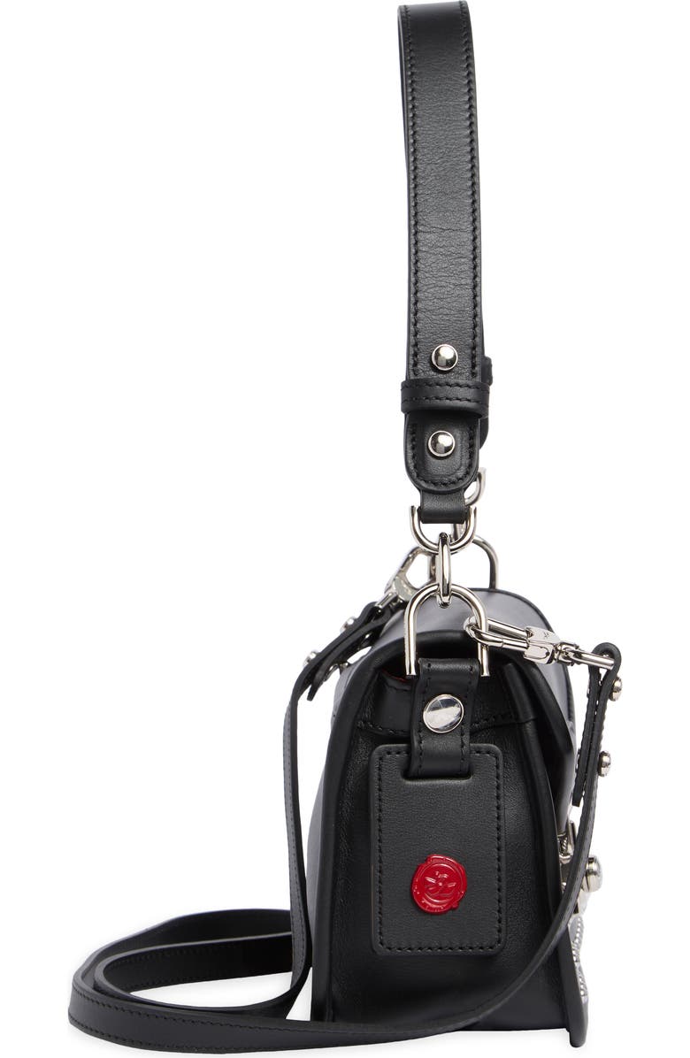 Longchamp Mademoiselle Calfskin Leather Crossbody Bag, Alternate, color, Black