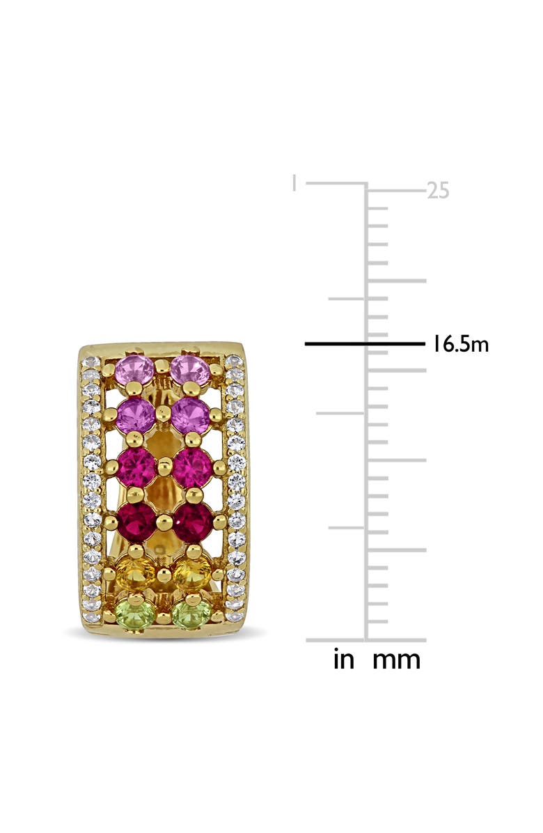 Julianna B. Multi-Gem Huggie Earrings Yellow Plated Silver, Alternate, color, Yellow-Plated Sterling Silver