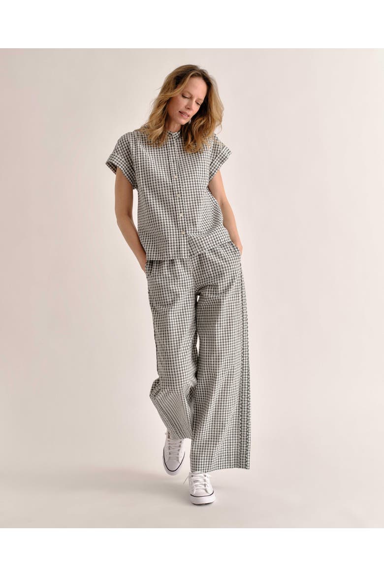 Margo Gingham Button-Down Shirt, Main, color, Moss