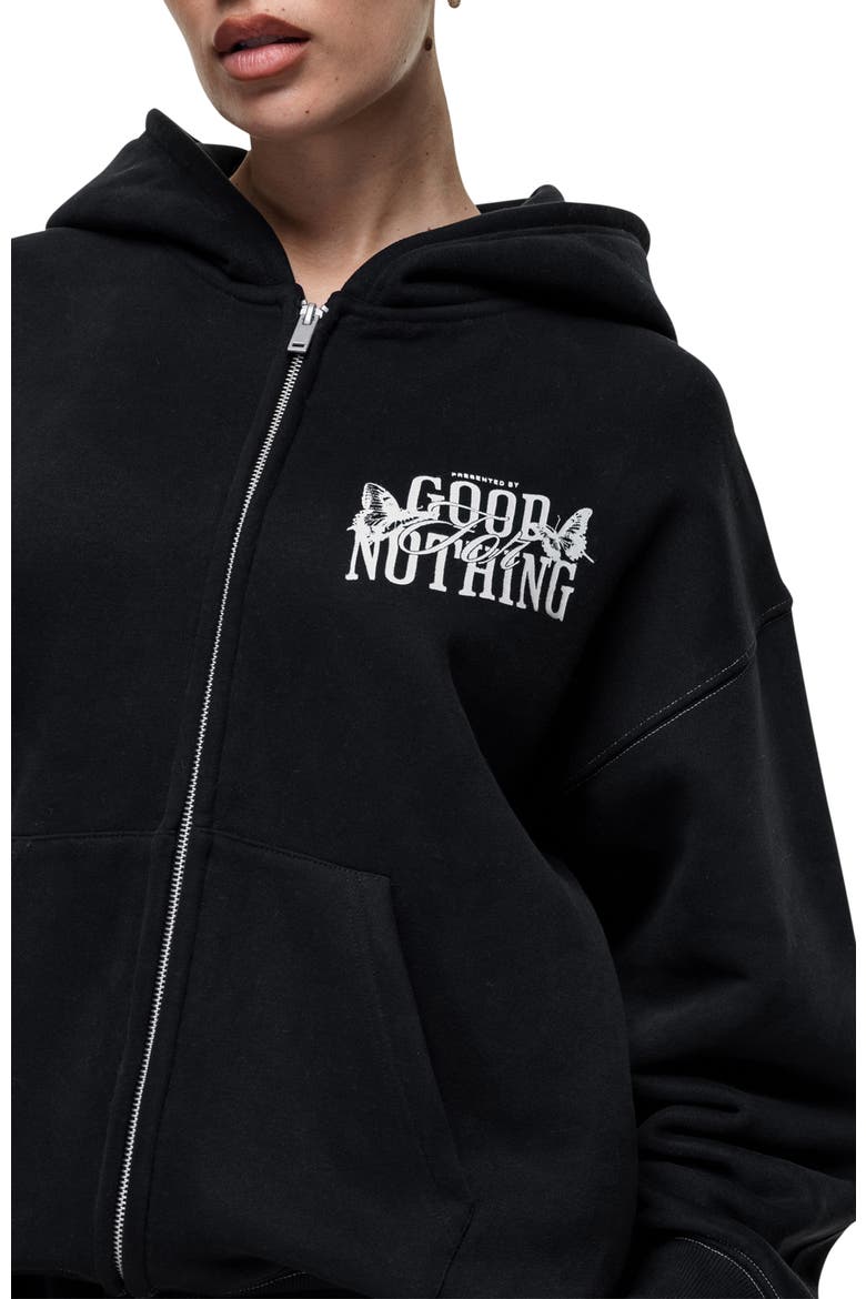 Dakota Black Zip up Hoodie, Alternate, color, Black