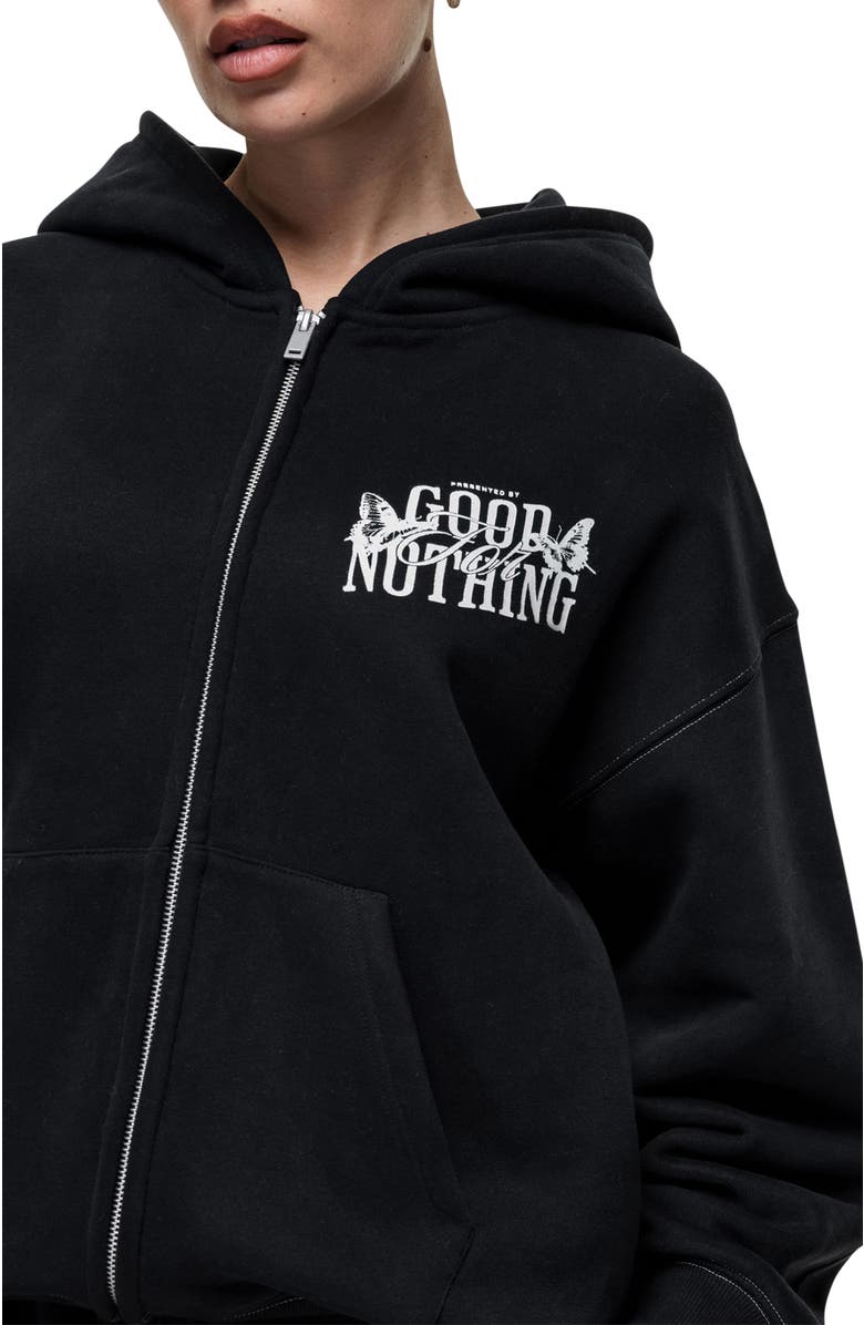 Good For Nothing Dakota Black Zip up Hoodie, Alternate, color, Black
