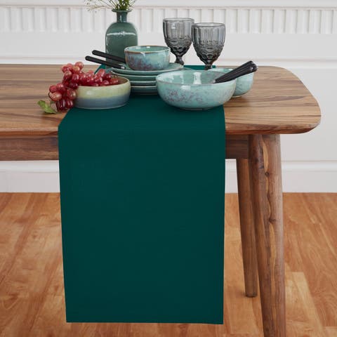 Cotton Linen Plain Table Runner - Dru