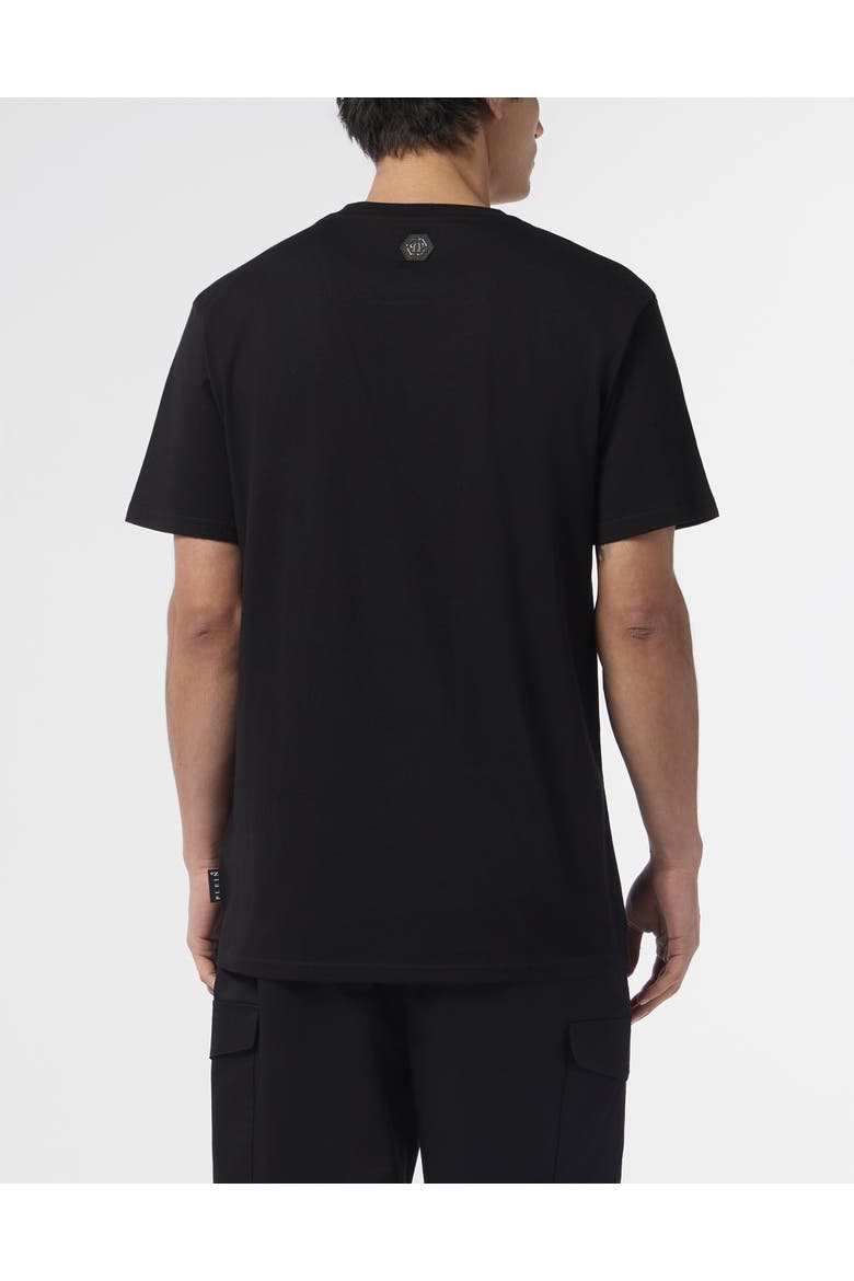 Round Neck T-Shirt Lava Skull Men, Alternate, color, black