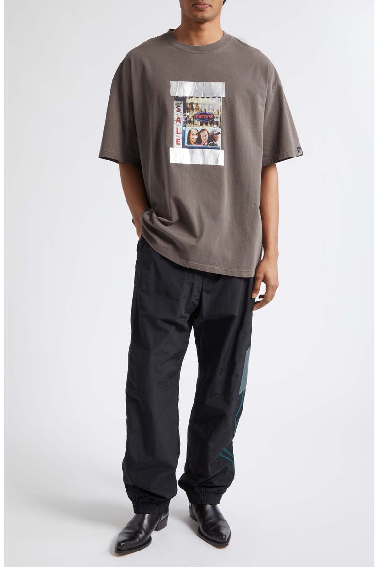 Paneled Nylon Track Pants, Alternate, color, BLACK TEAL
