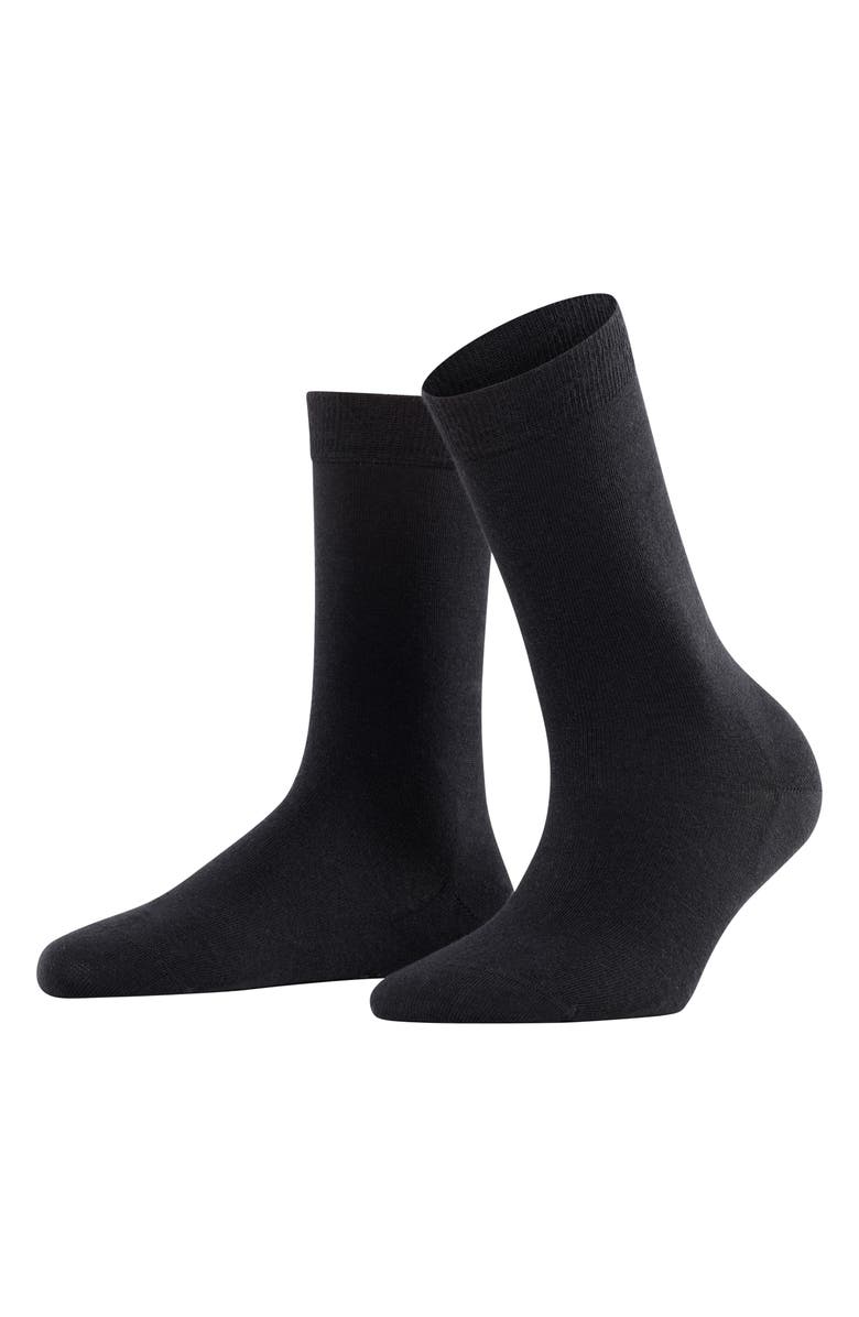 Falke Soft Merino Crew Socks, Main, color, Black
