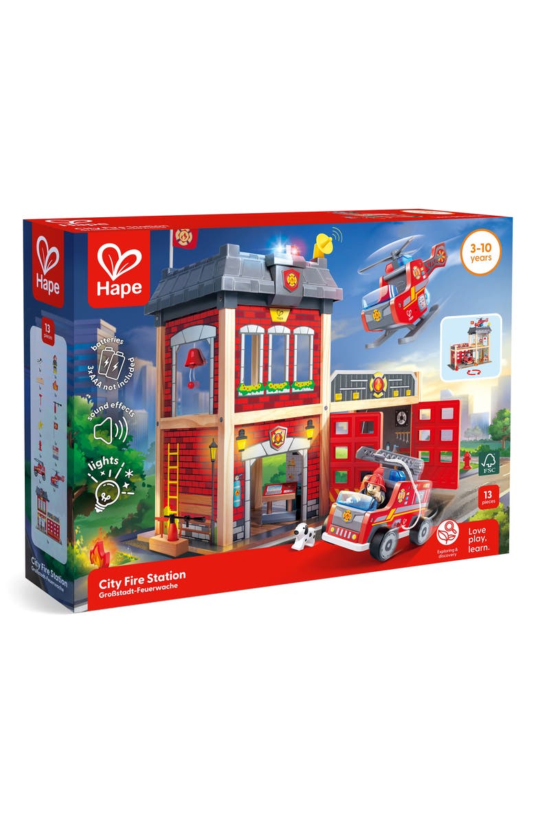 Hape Fire Station, Main, color, Red