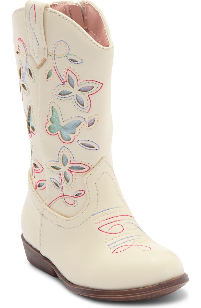 JELLYPOP Kids' Lil Gladden Western Boot, Main, color, Off-White