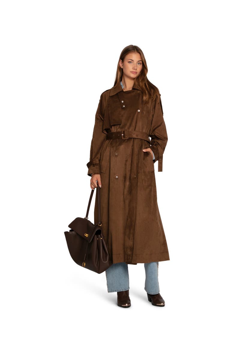 Long Lost Lover Soft Maxi Trench, Alternate, color, Dark brown