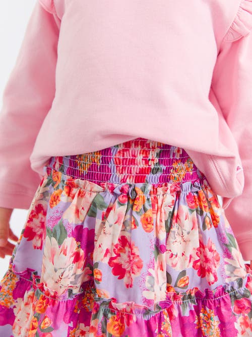 Rufflebutts Smocked Twirl Skirt In Multi