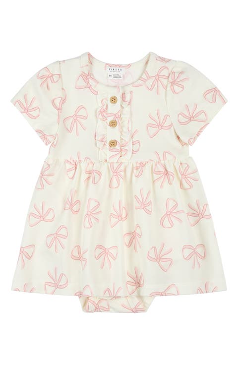 Bow Print Skirted Bodysuit (Baby)