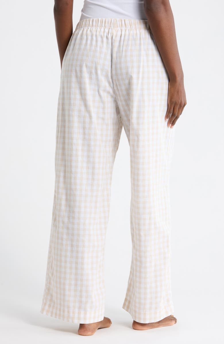 NORDSTROM RACK Cotton Poplin Pants, Alternate, color, White- Beige O Ella Gingham