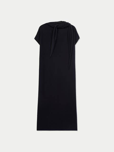 Cashmere Tie-Neck Dress