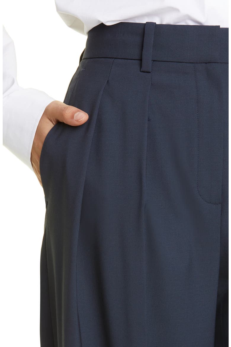 New T Double Pleated Stretch Wool Pants, Alternate, color, NOCTURNE NAVY