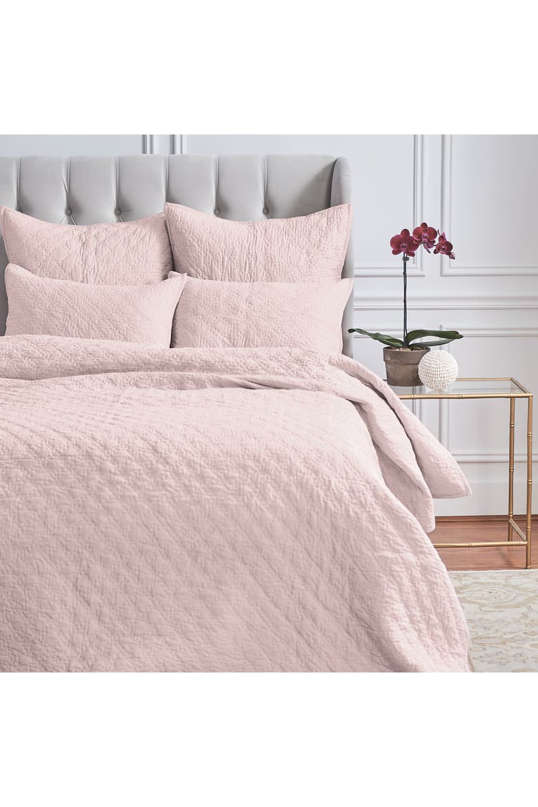 Sutton Rosewood Pink Diamond Pattern 100% Cotton Pillow Sham, 20" x 26", Main, color, Pink