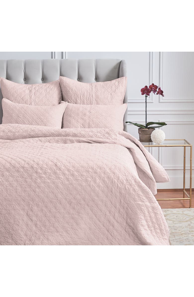 ELISABETH YORK Sutton Rosewood Pink Diamond Pattern 100% Cotton Pillow Sham, 20" x 26", Main, color, Pink
