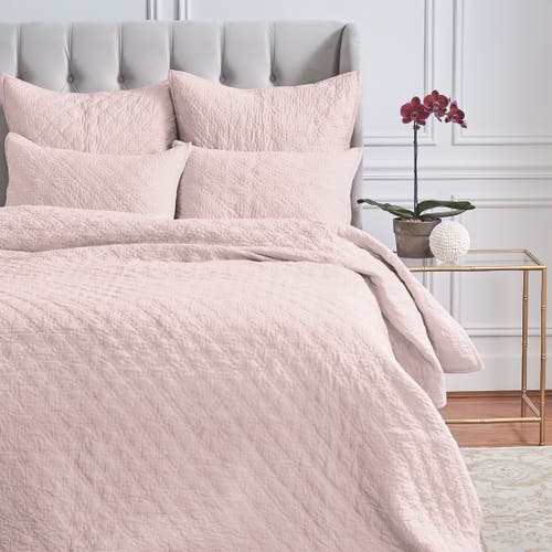 Elisabeth York Sutton Rosewood Pink Diamond Pattern 100% Cotton Pillow Sham, 20" X 26" In Pink
